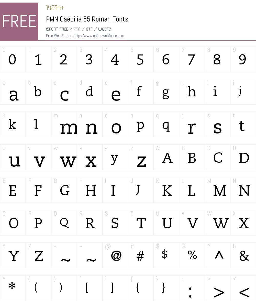 PMN Caecilia Font Screenshots