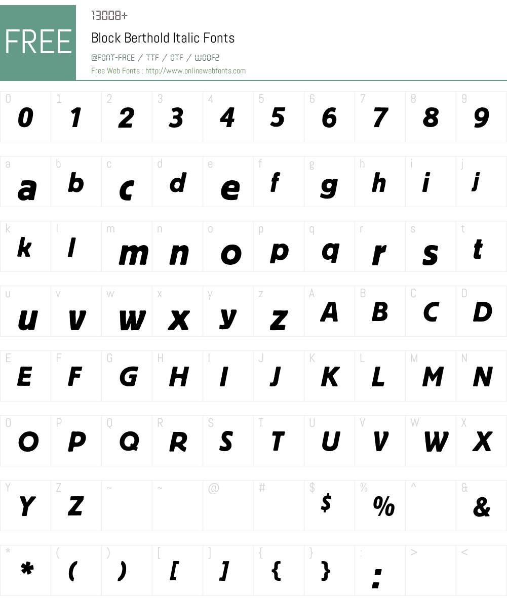 Block Berthold Font Screenshots