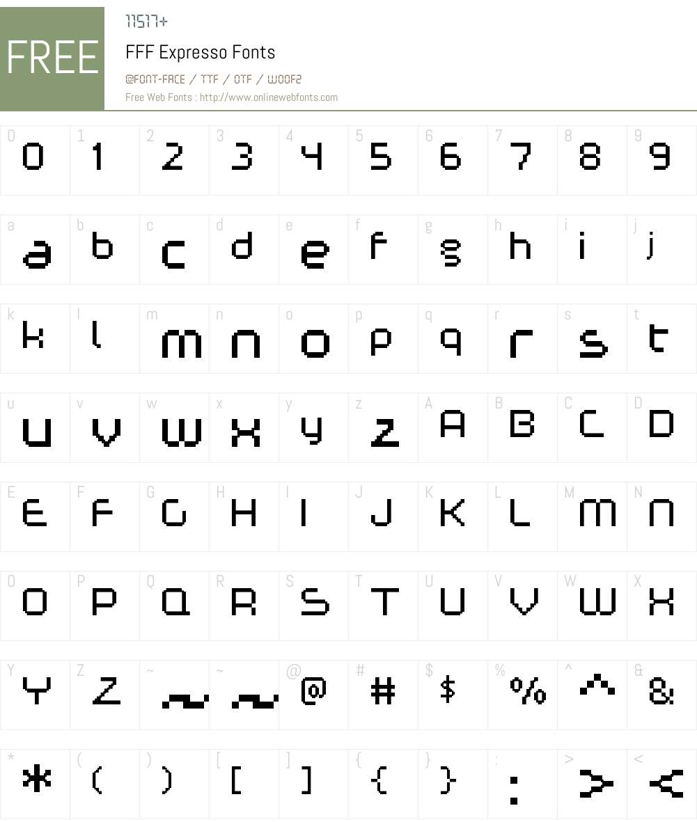 FFF Expresso Font Screenshots
