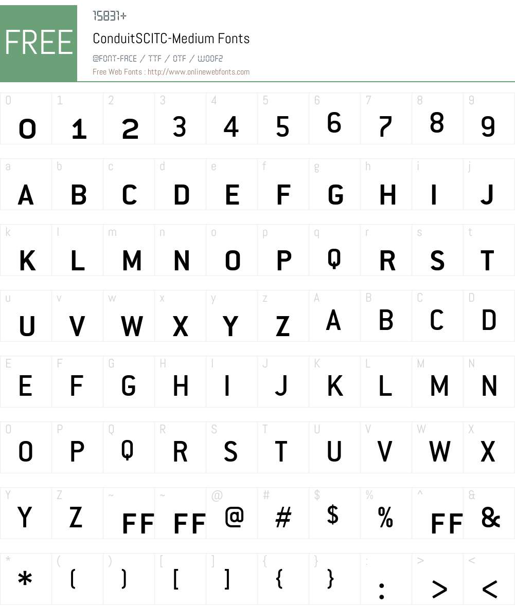 ConduitSCITC Font Screenshots