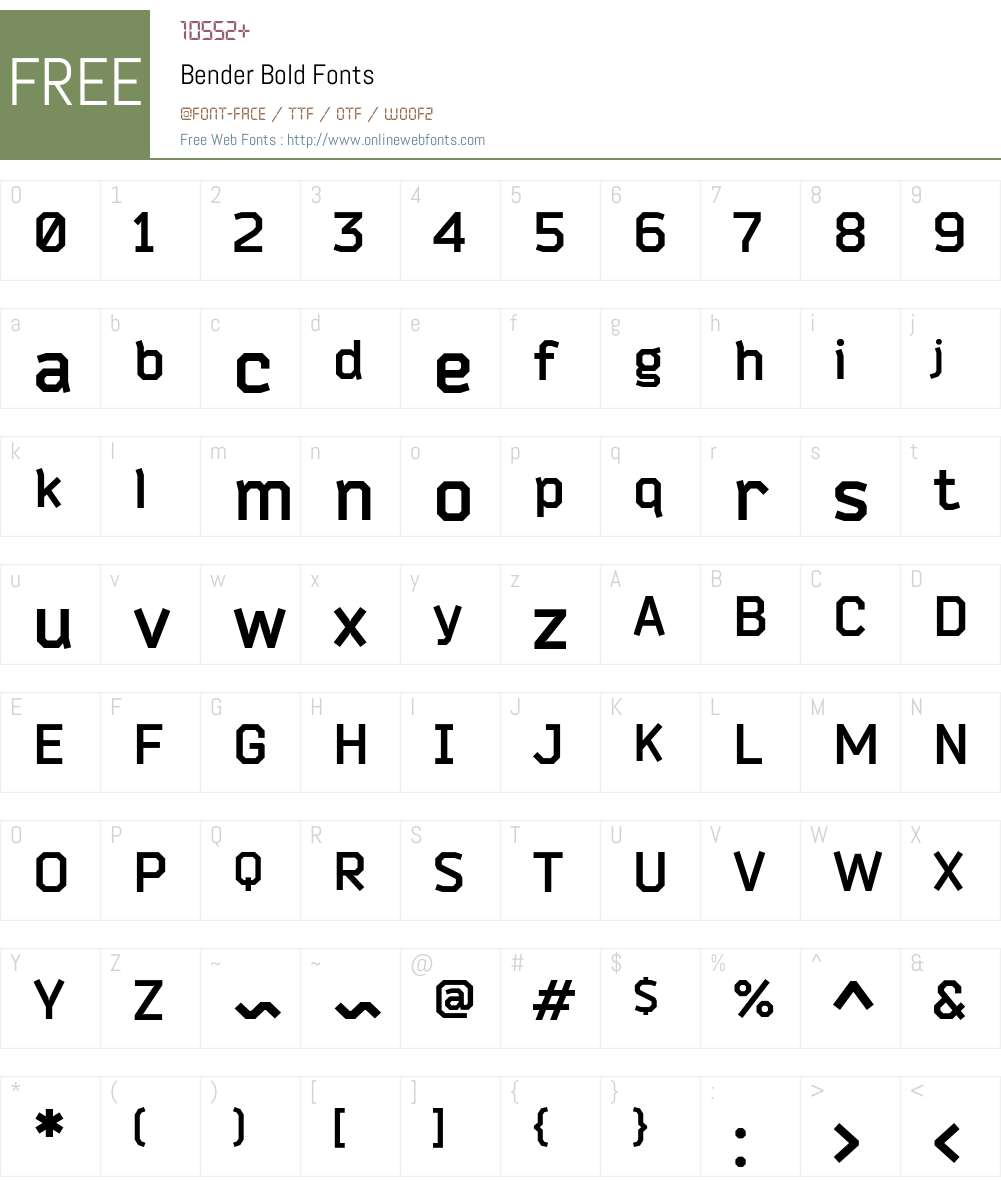 Bender Font Screenshots