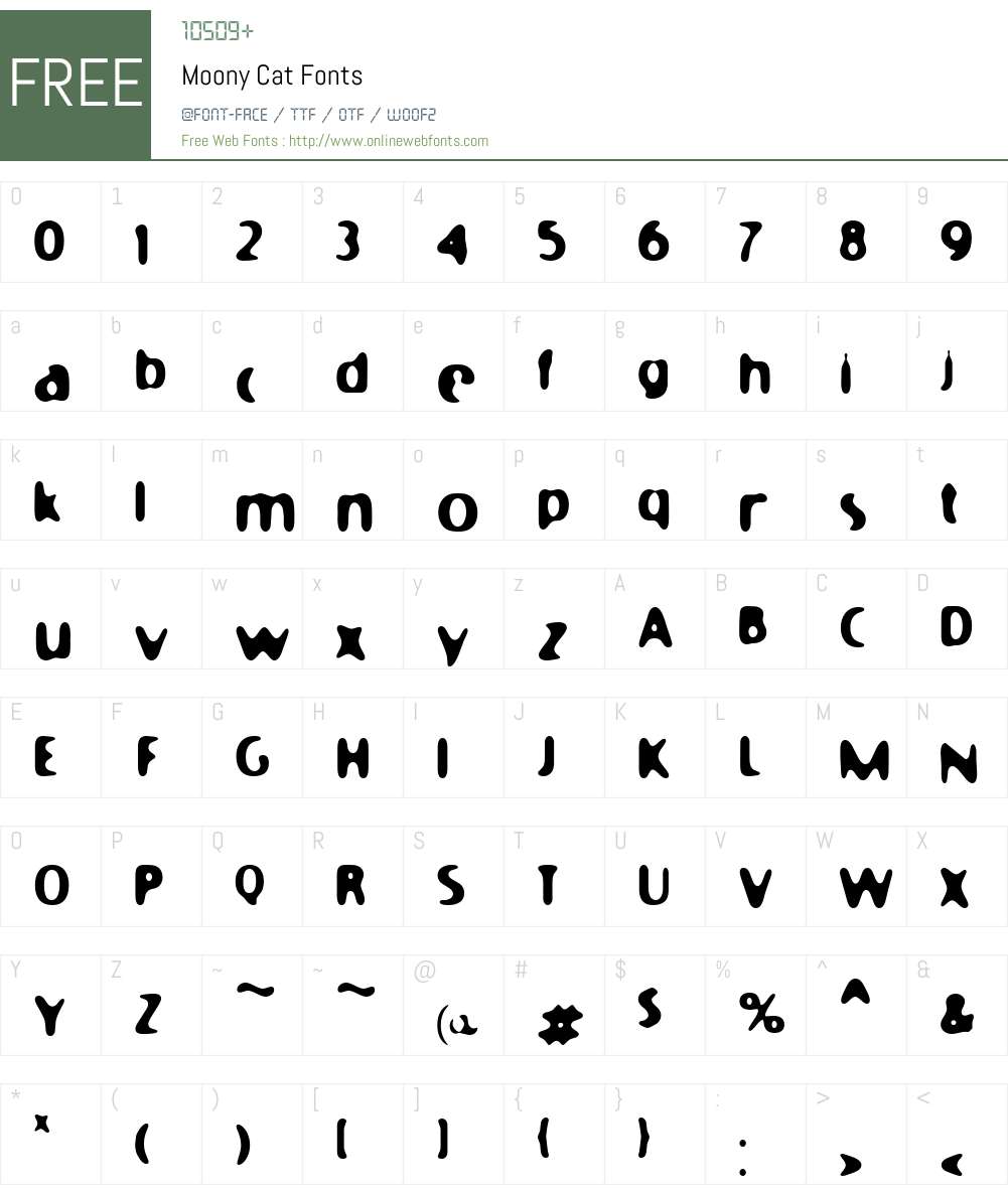 Moony Cat Font Screenshots