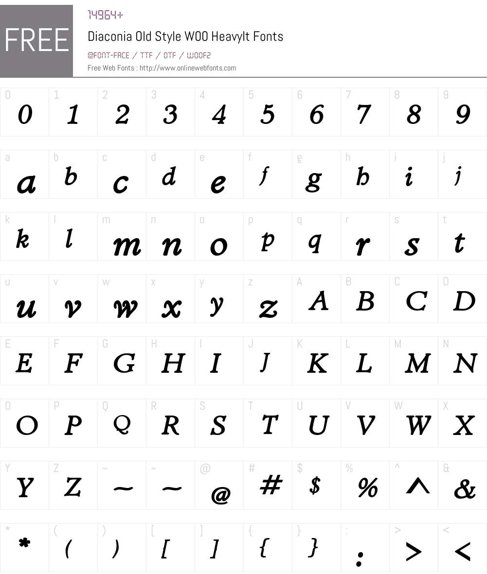 Diaconia Old Style Font Screenshots