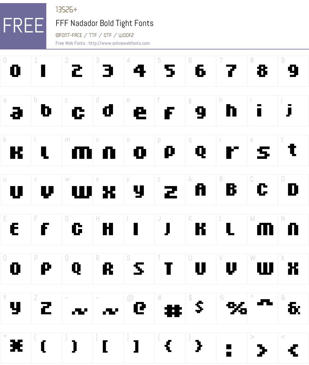 FFF Nadador Bold Tight Font Screenshots