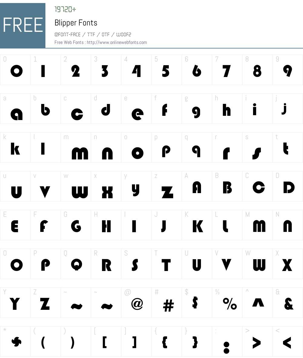 Blipper Font Screenshots