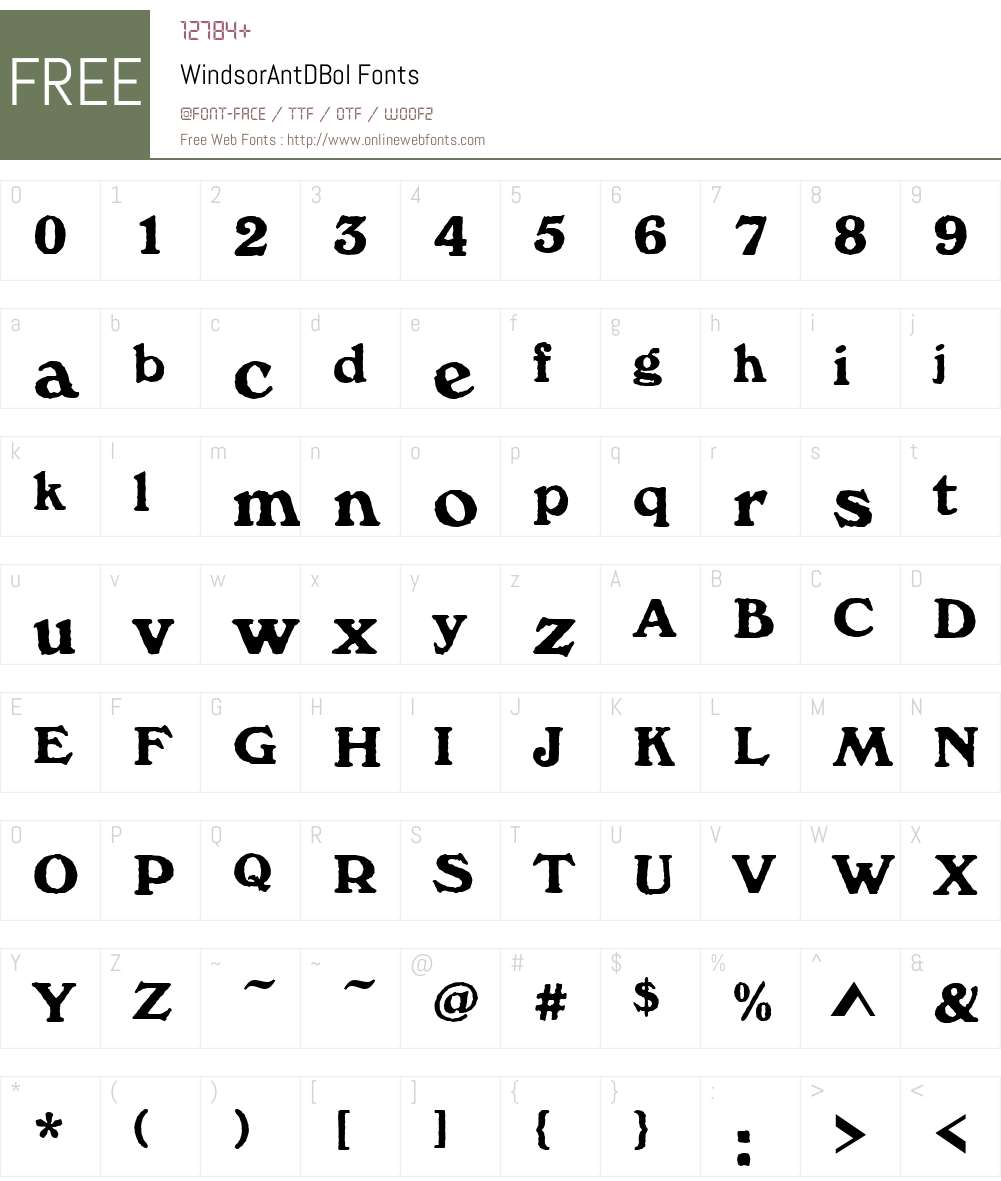 WindsorAntDBol Font Screenshots