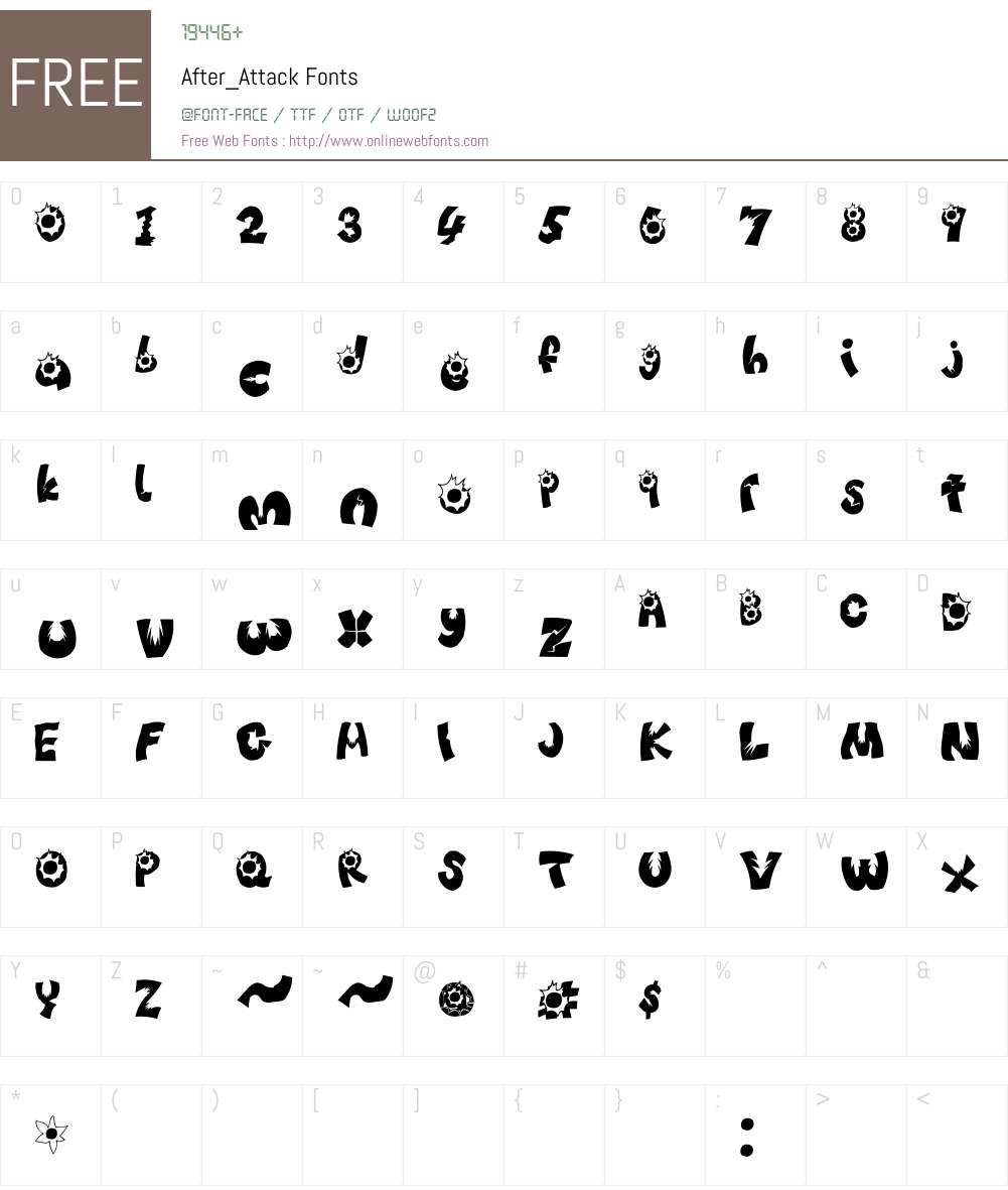 After_Attack Font Screenshots