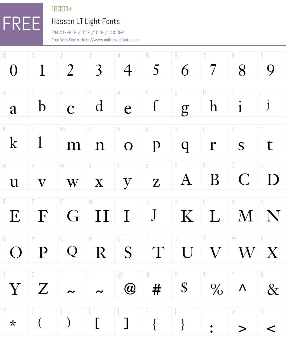 Hassan LT Font Screenshots