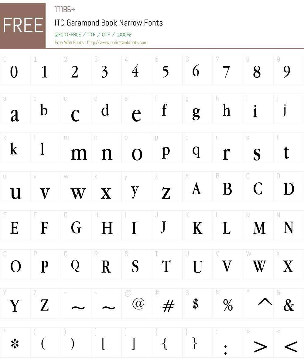 ITC Garamond Font Screenshots