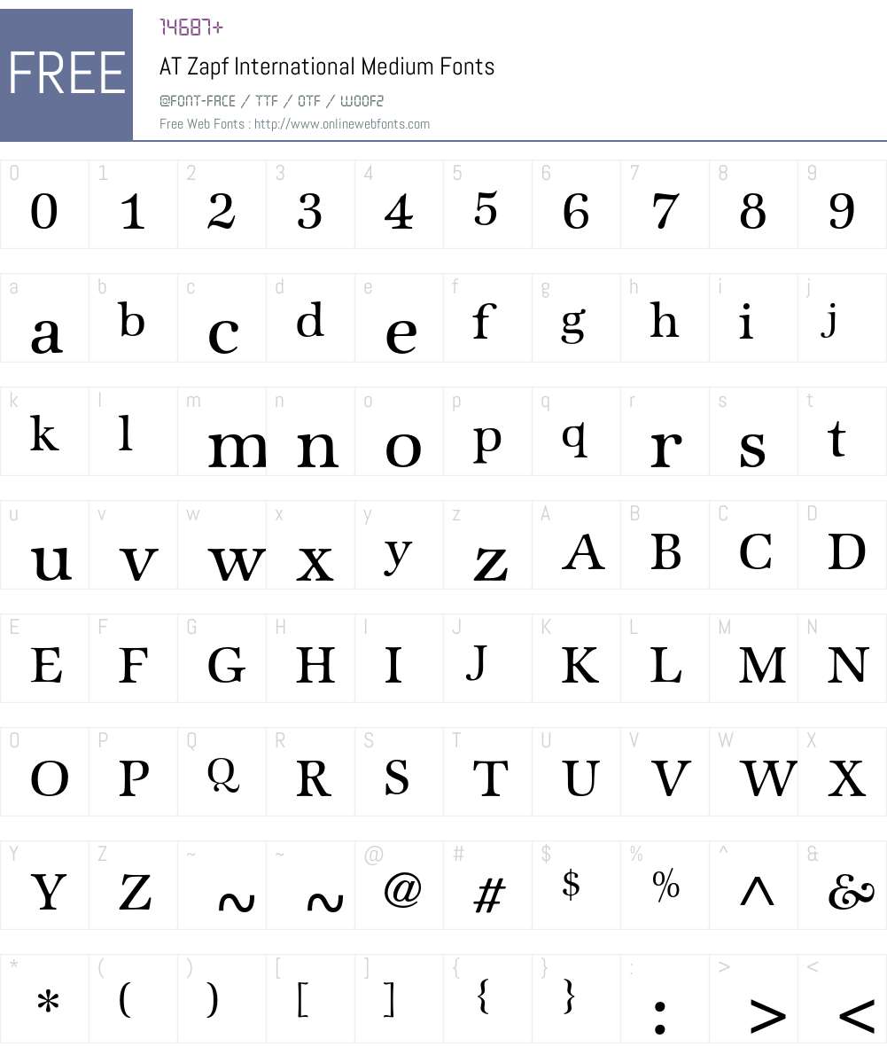 ATZapfInternational Font Screenshots