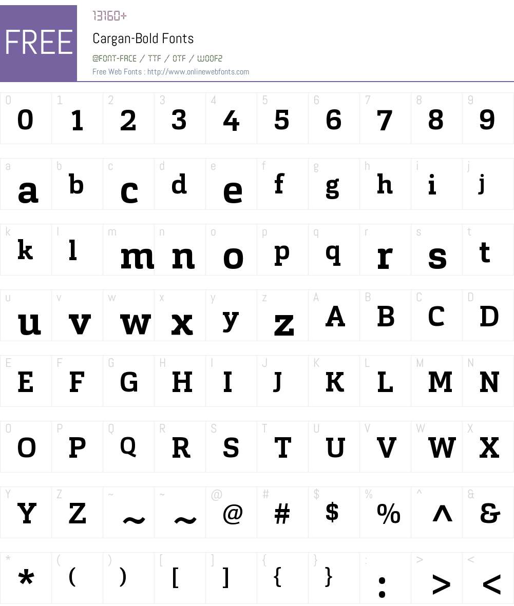 Cargan-Bold Font Screenshots