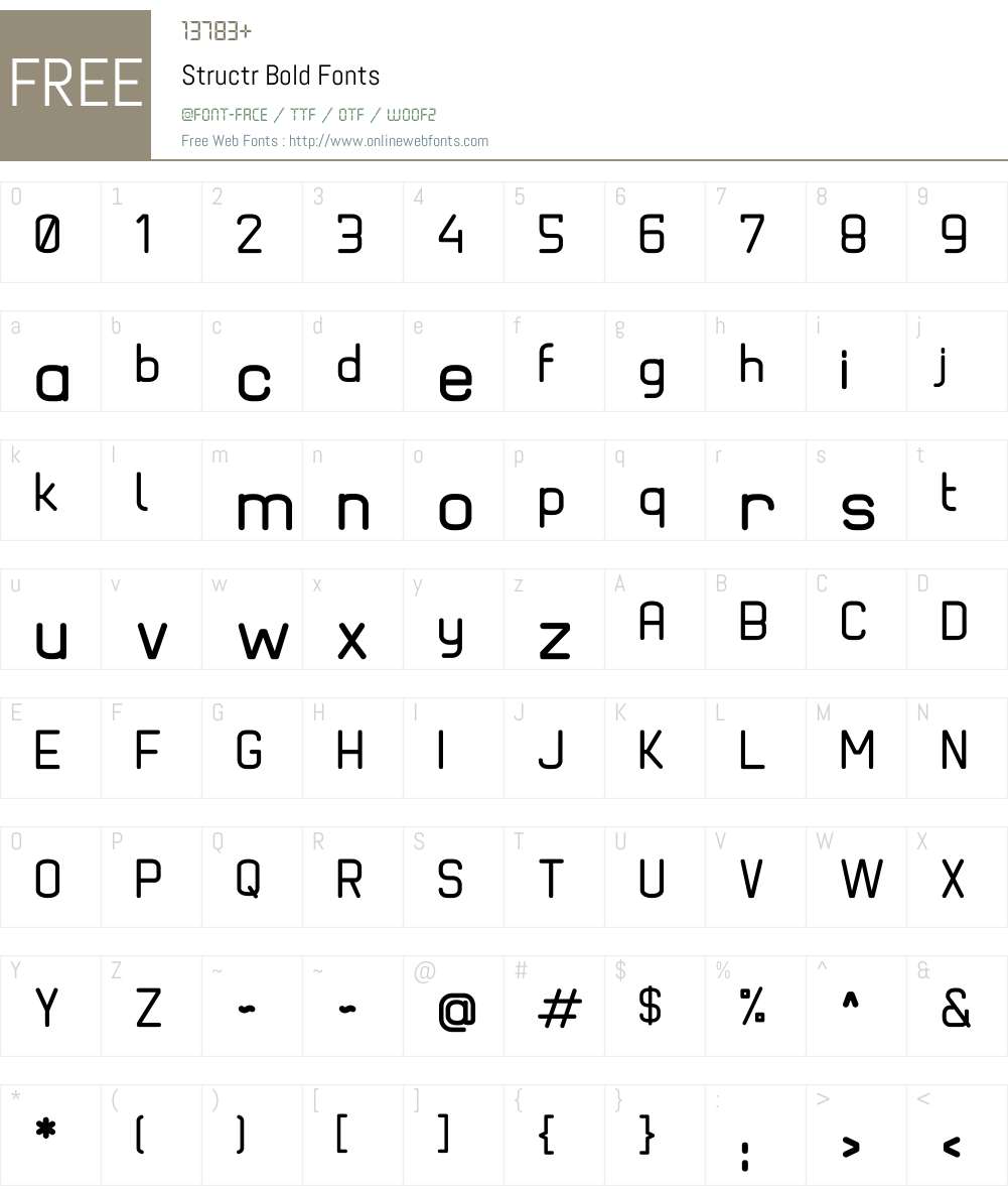 Structr Bold Font Screenshots