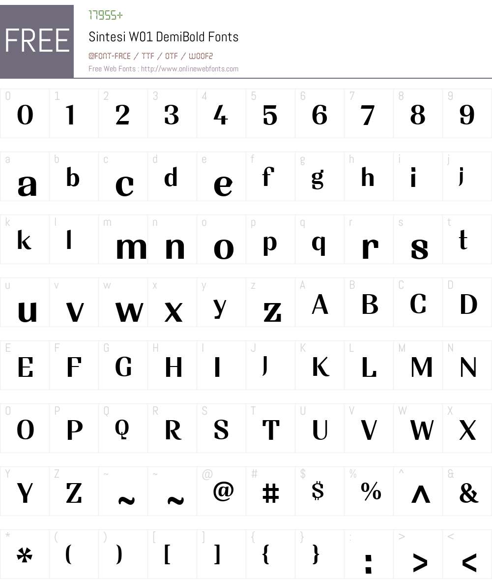 SintesiW01-DemiBold Font Screenshots