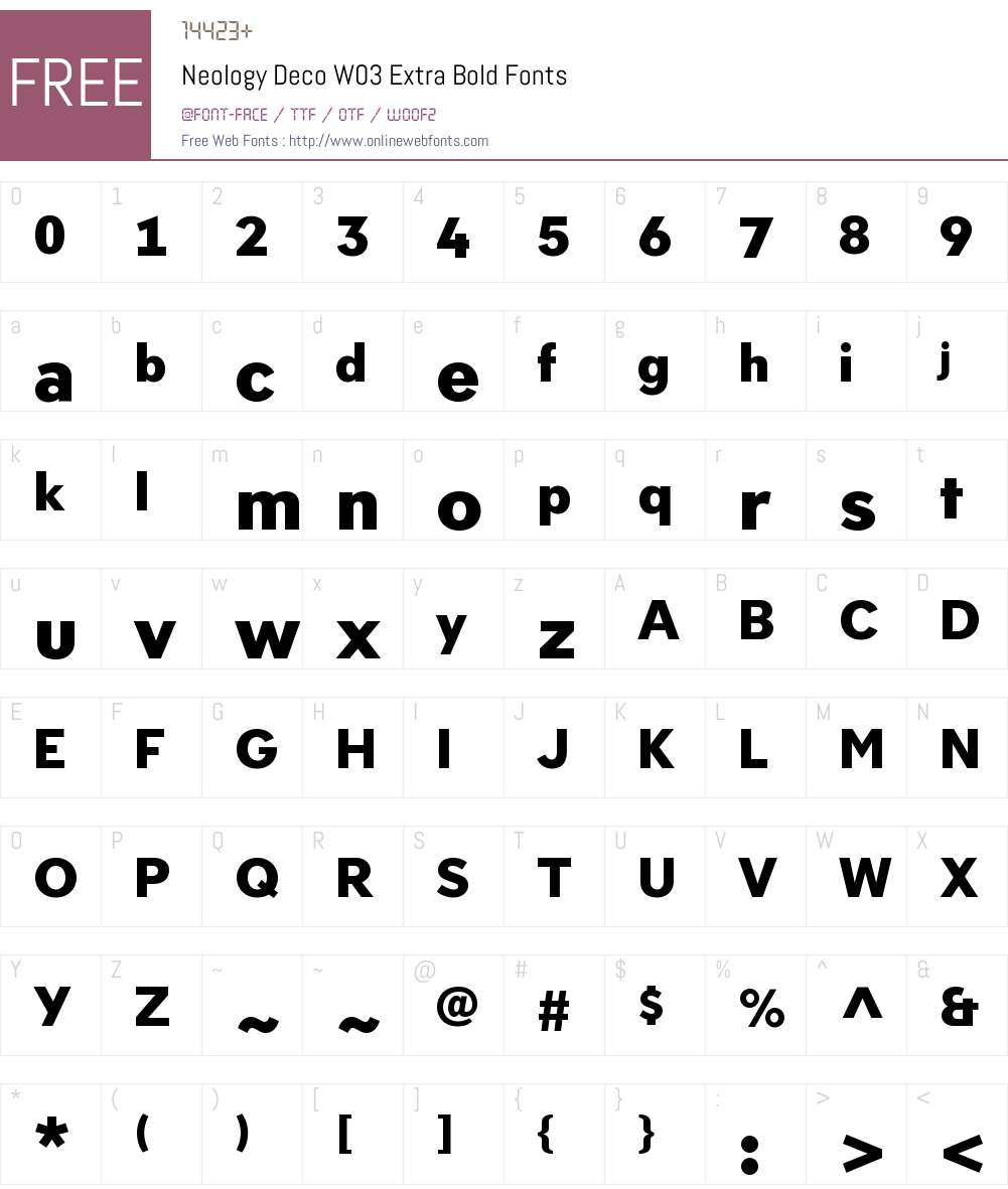 Neology Font Screenshots