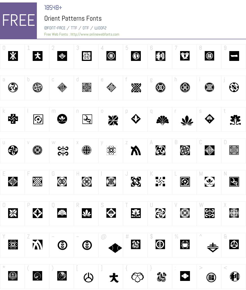 Orient Patterns Font Screenshots