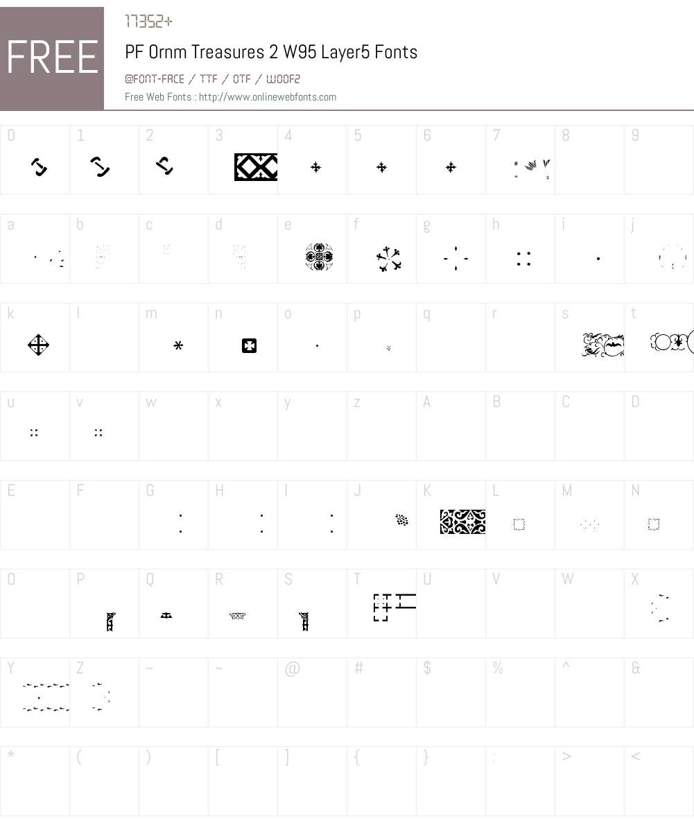 PFOrnmTreasures2W95-Layer5 Font Screenshots