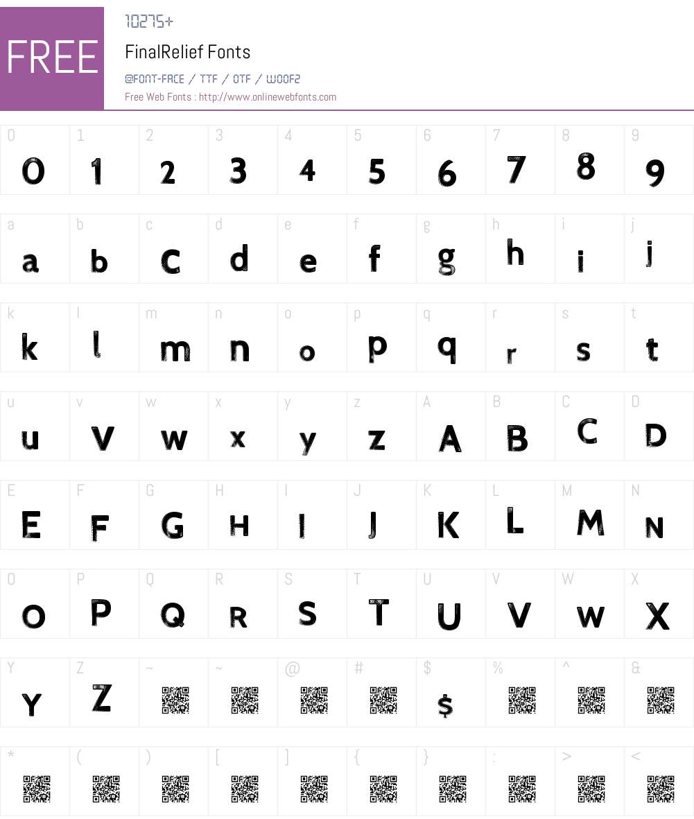 FinalRelief Font Screenshots
