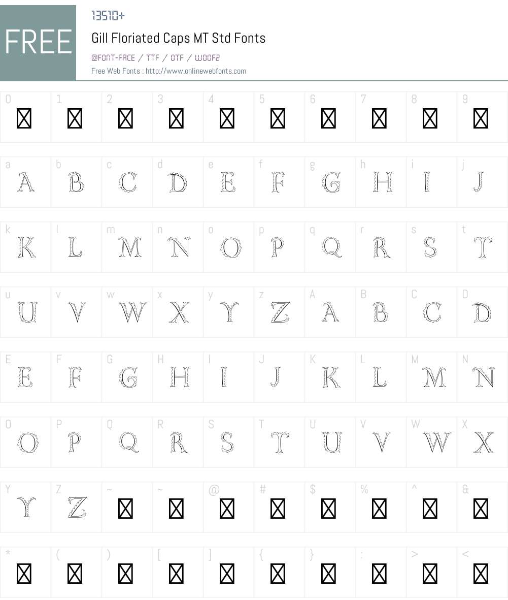 Gill Floriated Caps MT Std Font Screenshots