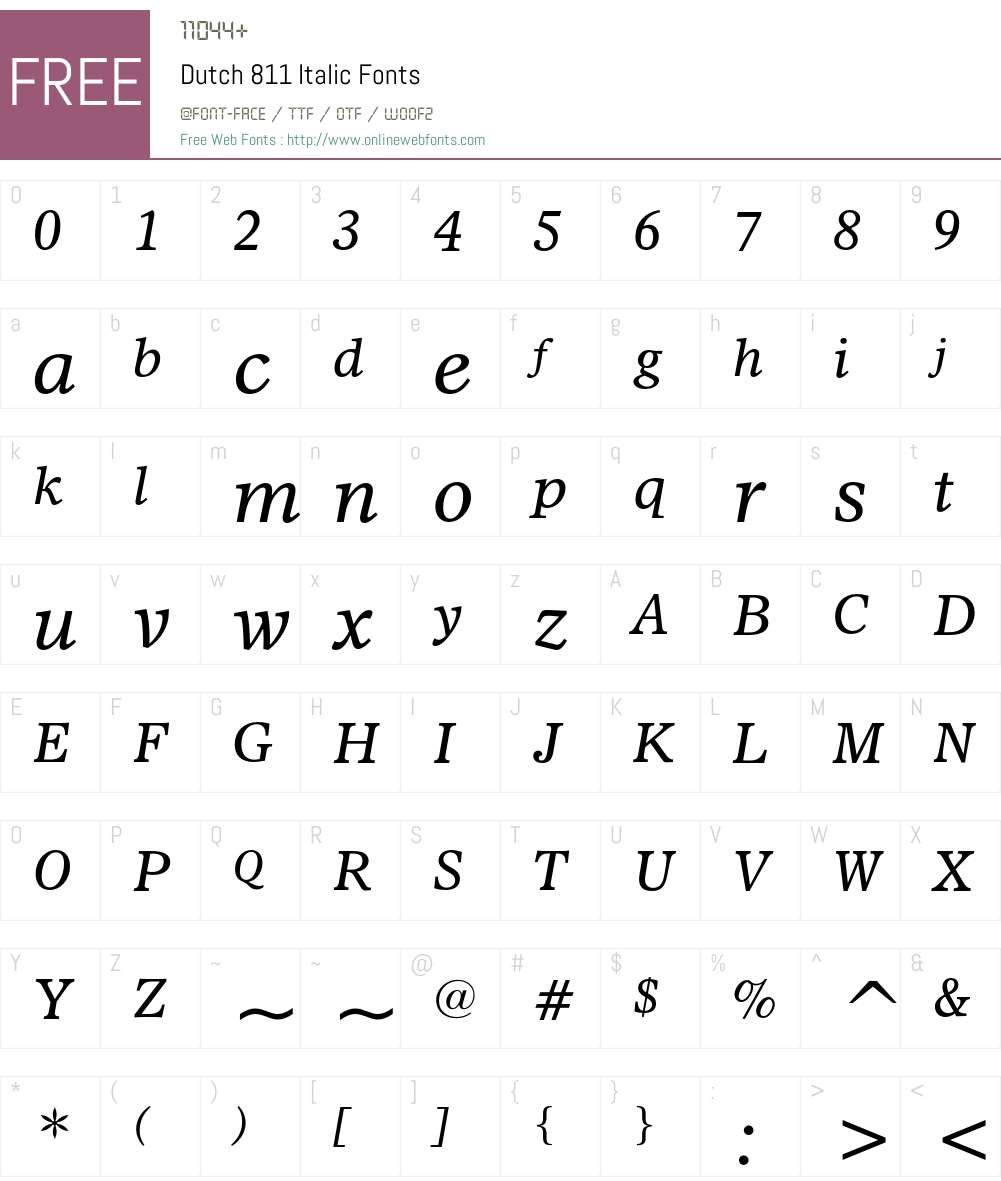 Dutch 811 Font Screenshots