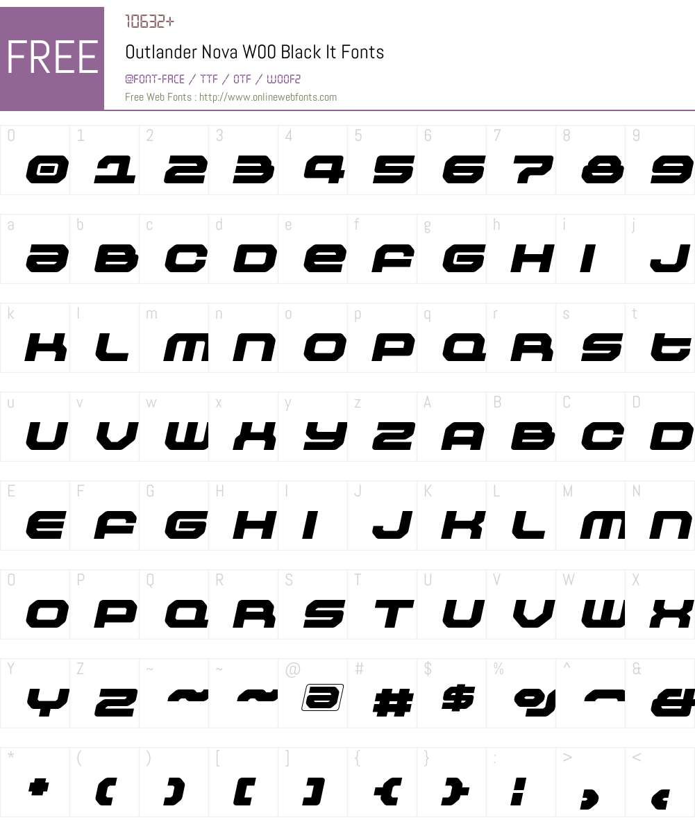 OutlanderNovaW00-BlackIt Font Screenshots