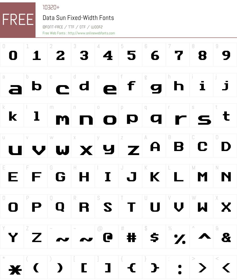 DataSunFixed Font Screenshots