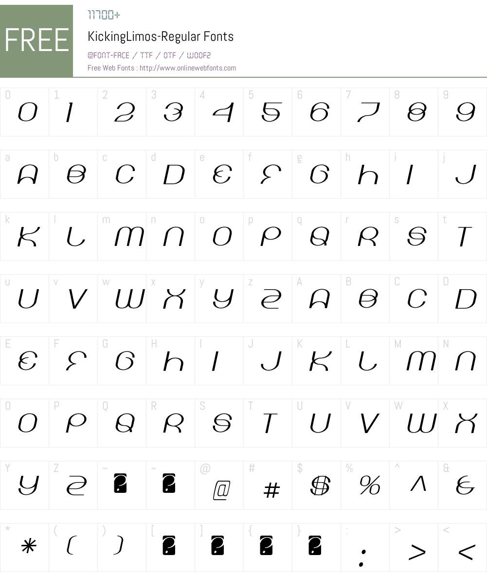 Kicking Limos Font Screenshots