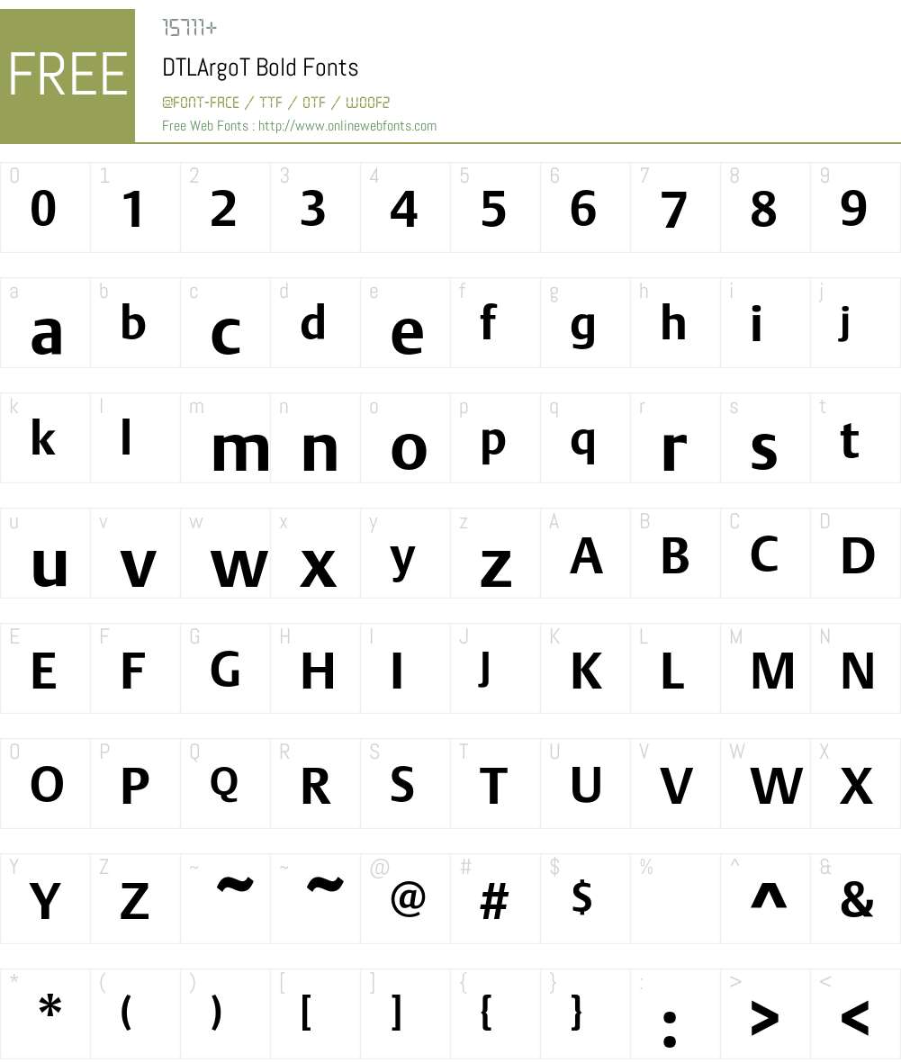 DTL Argo Font Screenshots