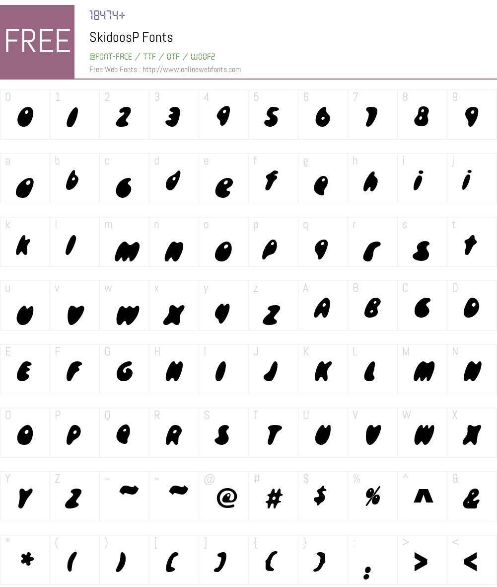 SkidoosP Font Screenshots