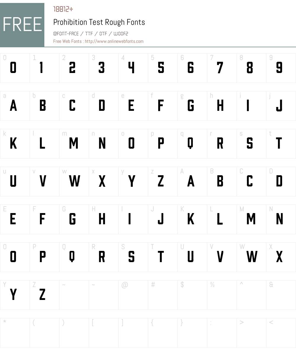 Prohibition Test Rough 1.001;PS 001.001;hotconv 1.0.70;makeotf.lib2.5. ...