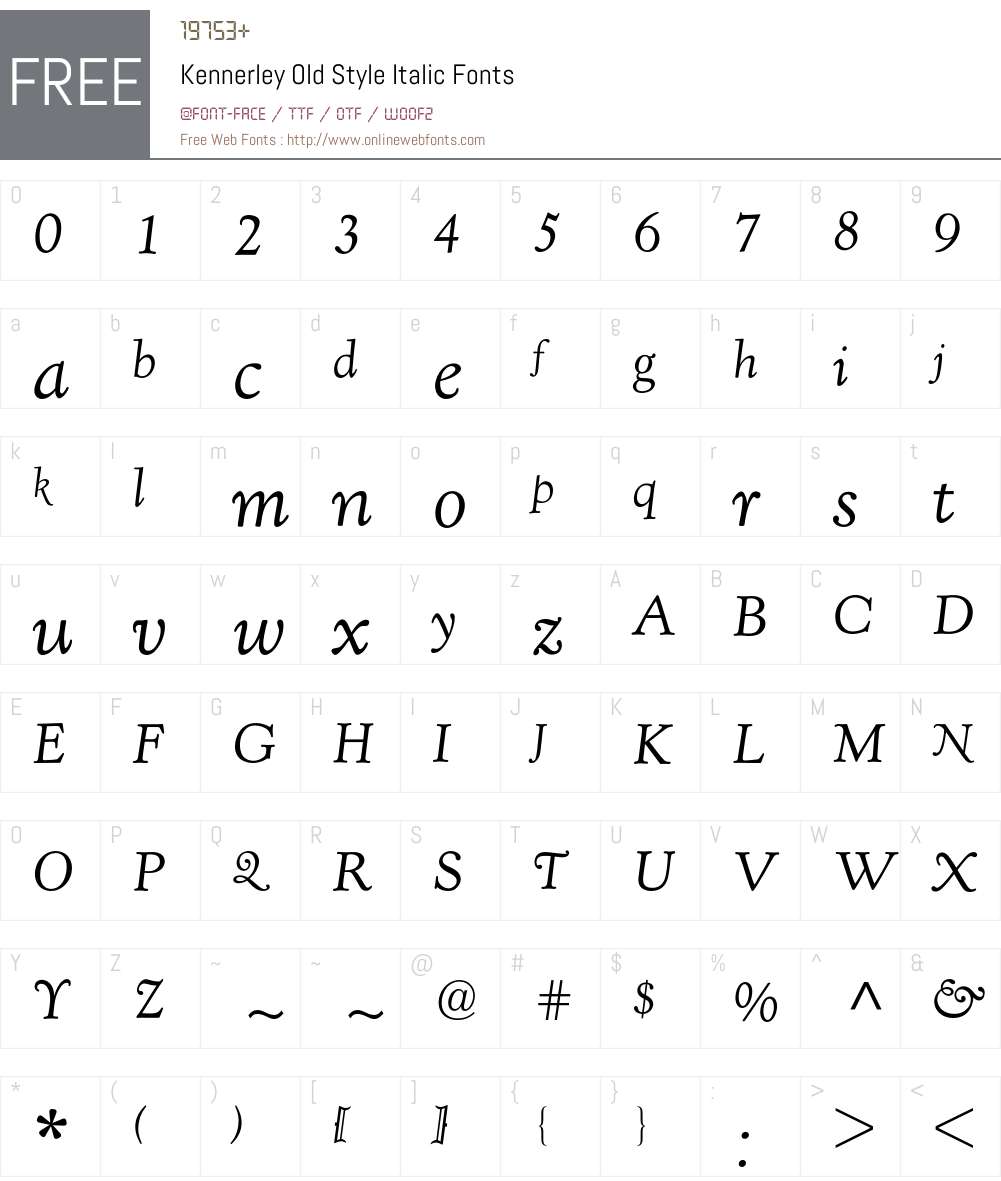 Kennerley Old Style BQ Font Screenshots
