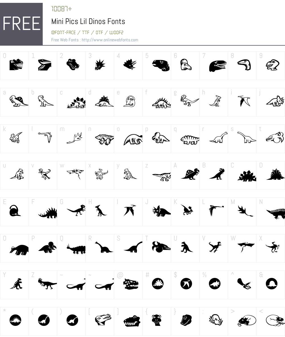 Mini Pics Font Screenshots
