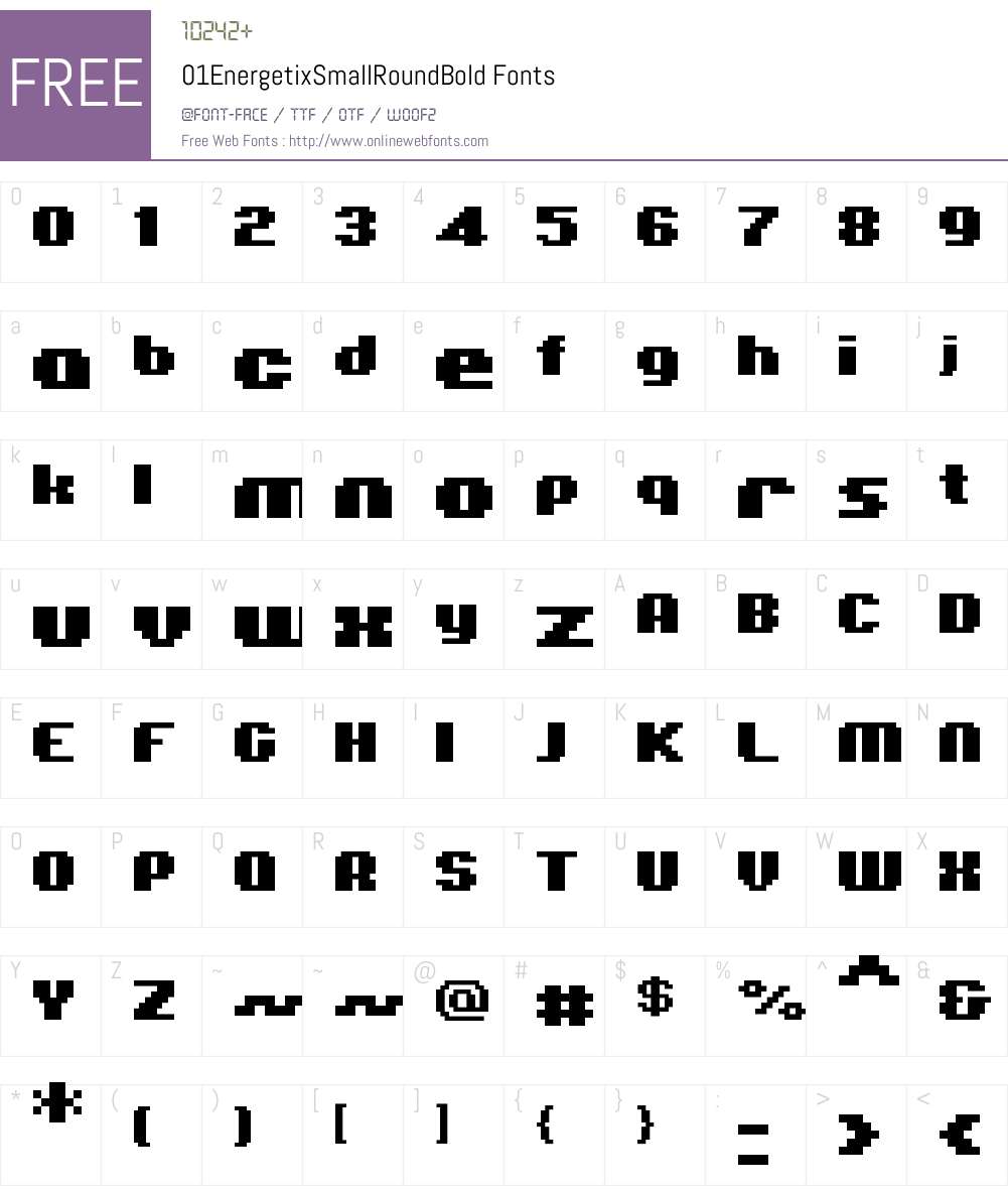 01EnergetixSmallRound Font Screenshots