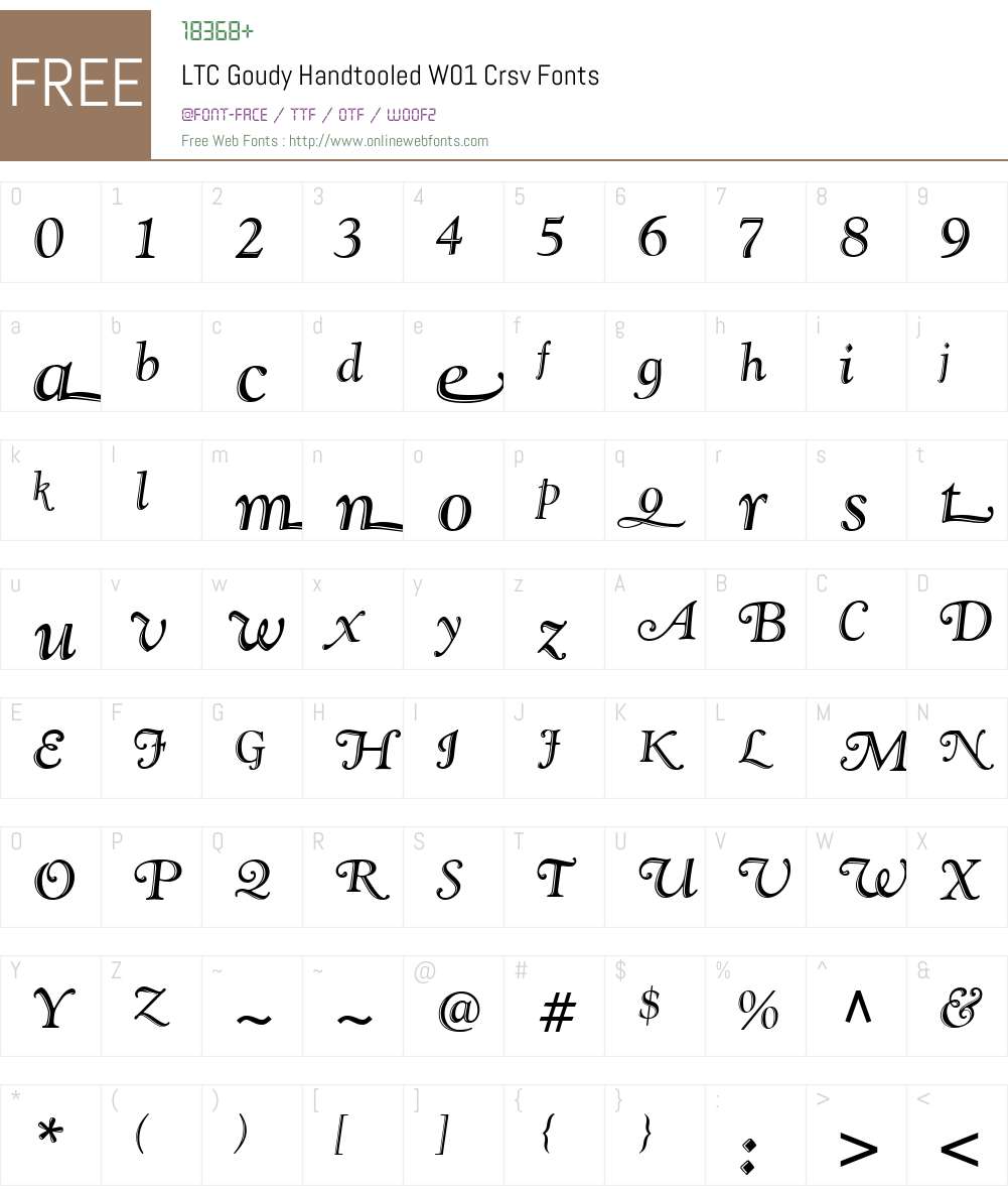 LTCGoudyHandtooledW01-Crsv Font Screenshots