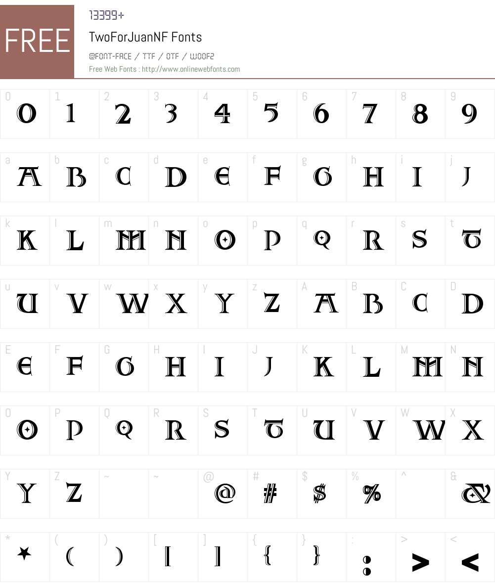 Two For Juan NF Font Screenshots