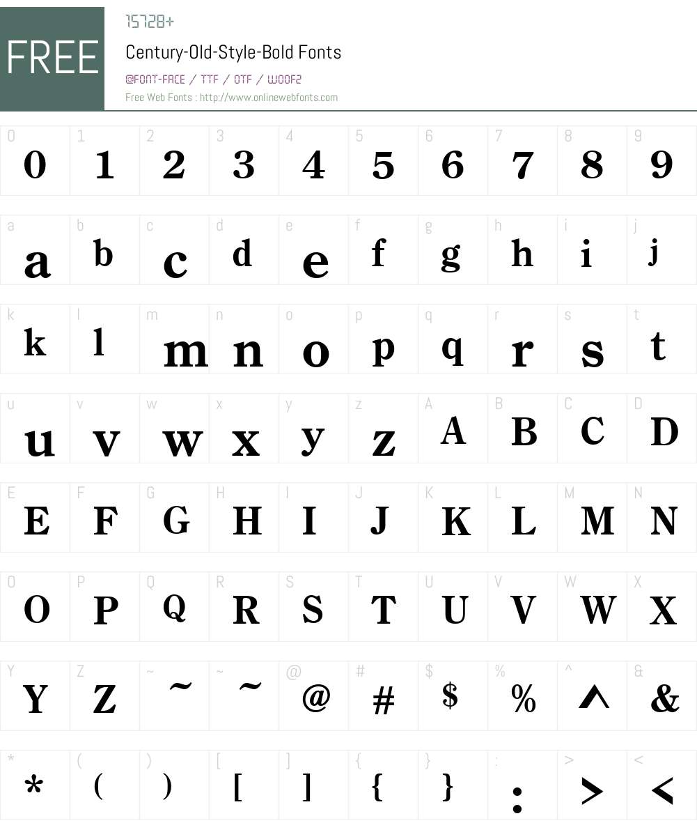 Century-Old-Style Font Screenshots