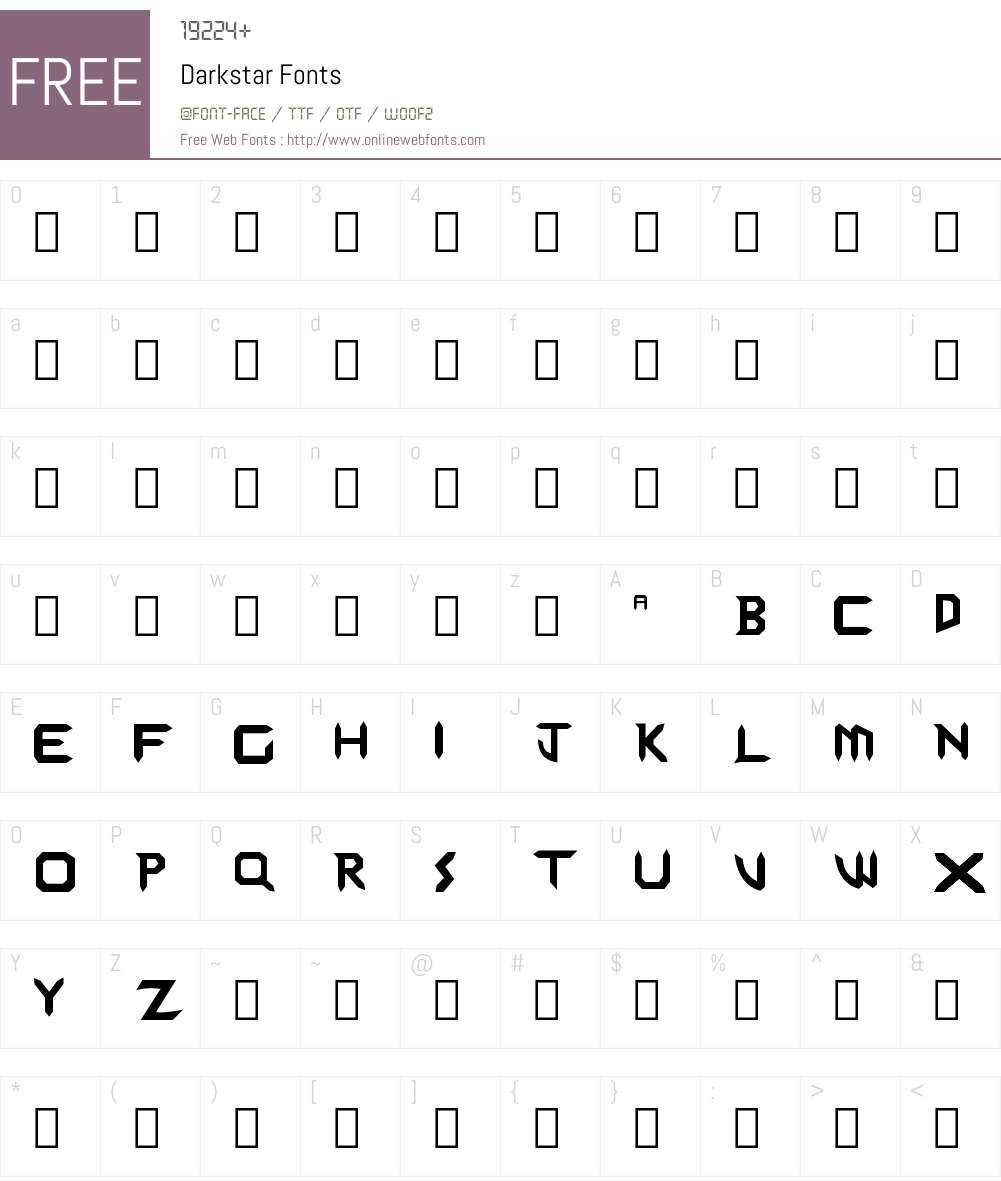 Darkstar Font Screenshots