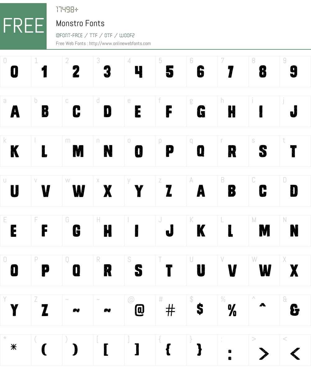 Monstro Font Screenshots