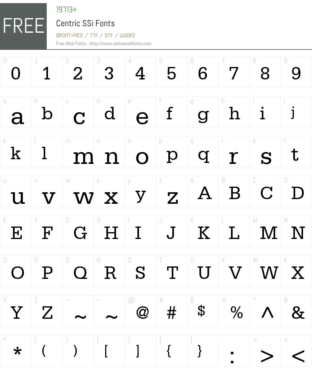Centric SSi Font Screenshots
