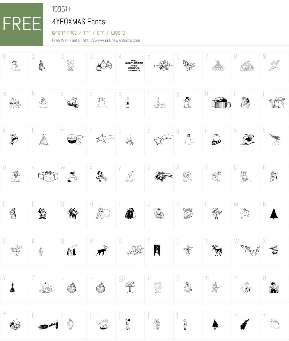 4YEOXMAS Font Screenshots