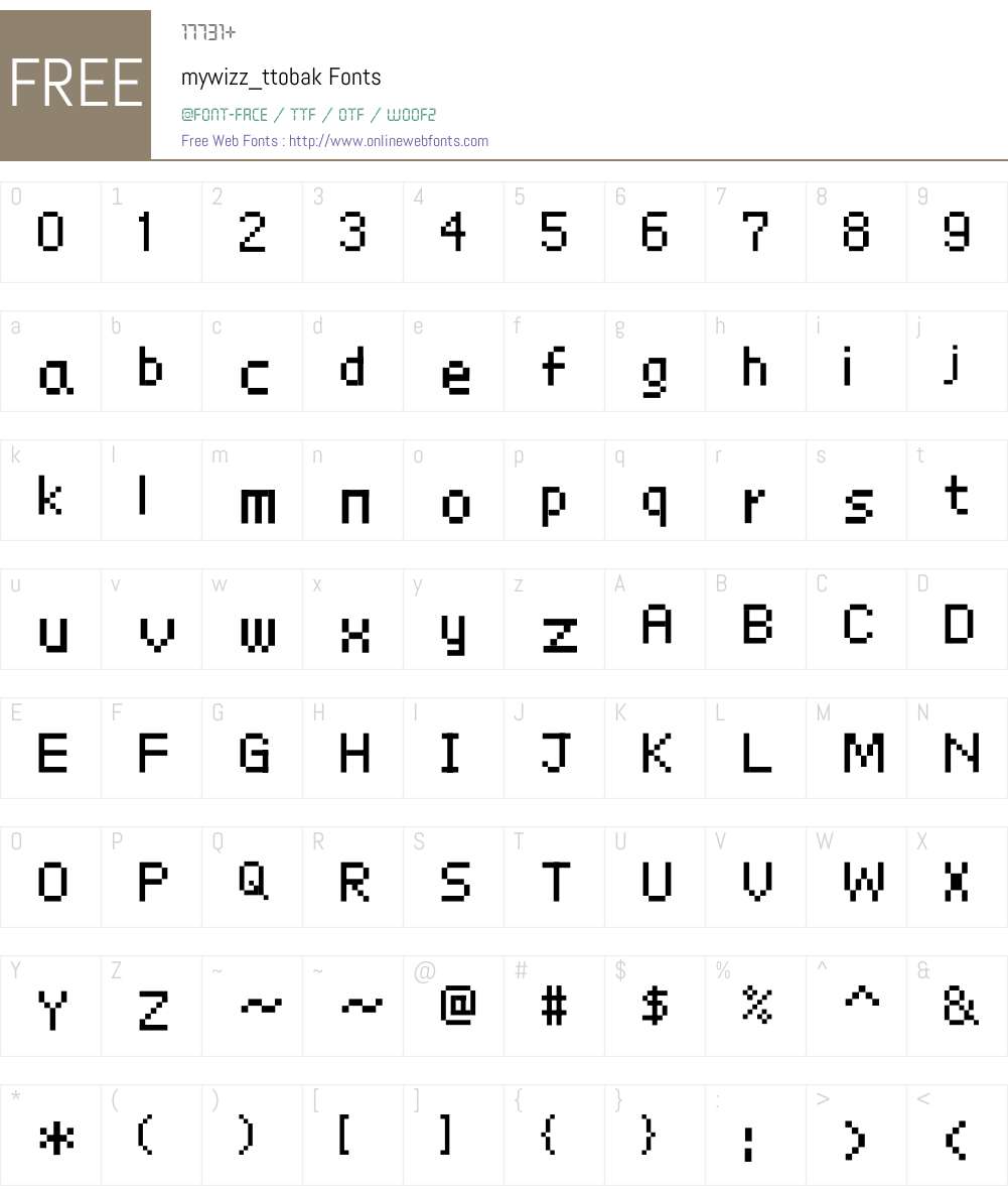 mywizz_ttobak Font Screenshots