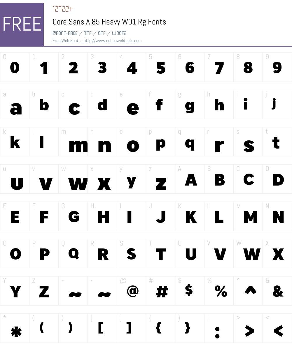 CoreSansA85HeavyW01-Rg Font Screenshots