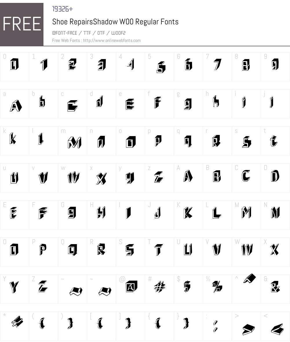 Shoe Repairs Font Screenshots