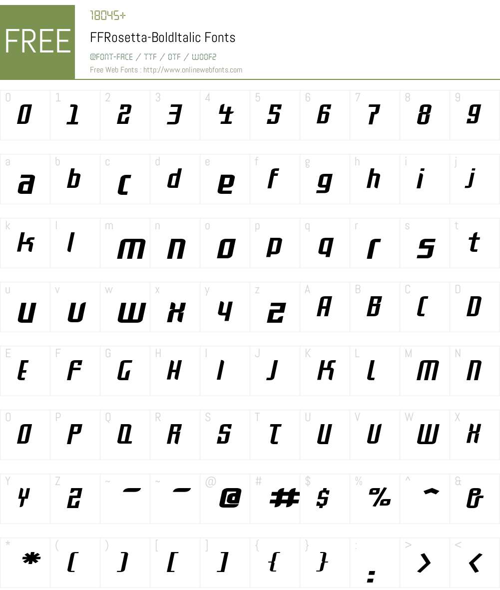 FFRosetta-BoldItalic Font Screenshots