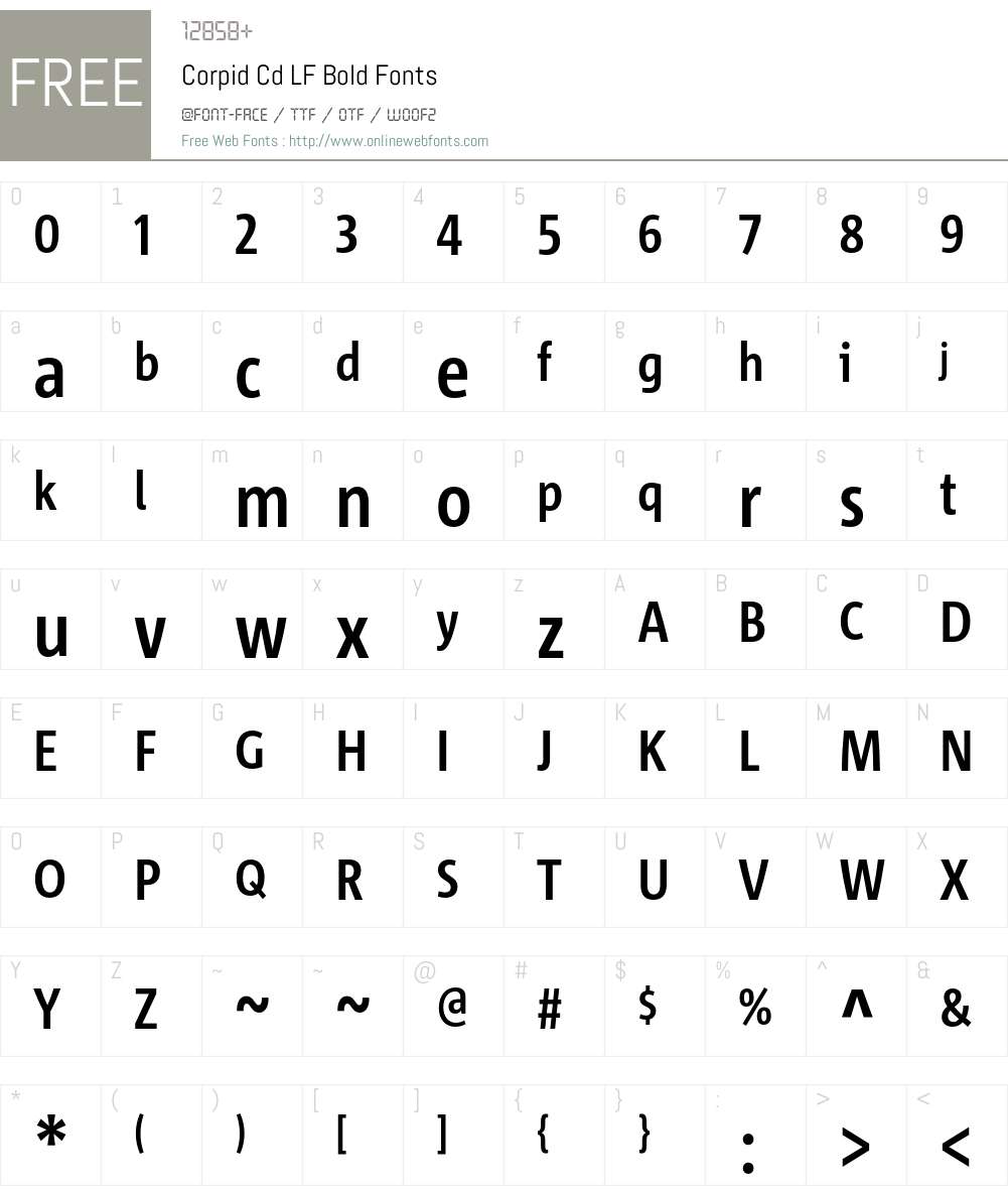 Corpid Cd LF Font Screenshots