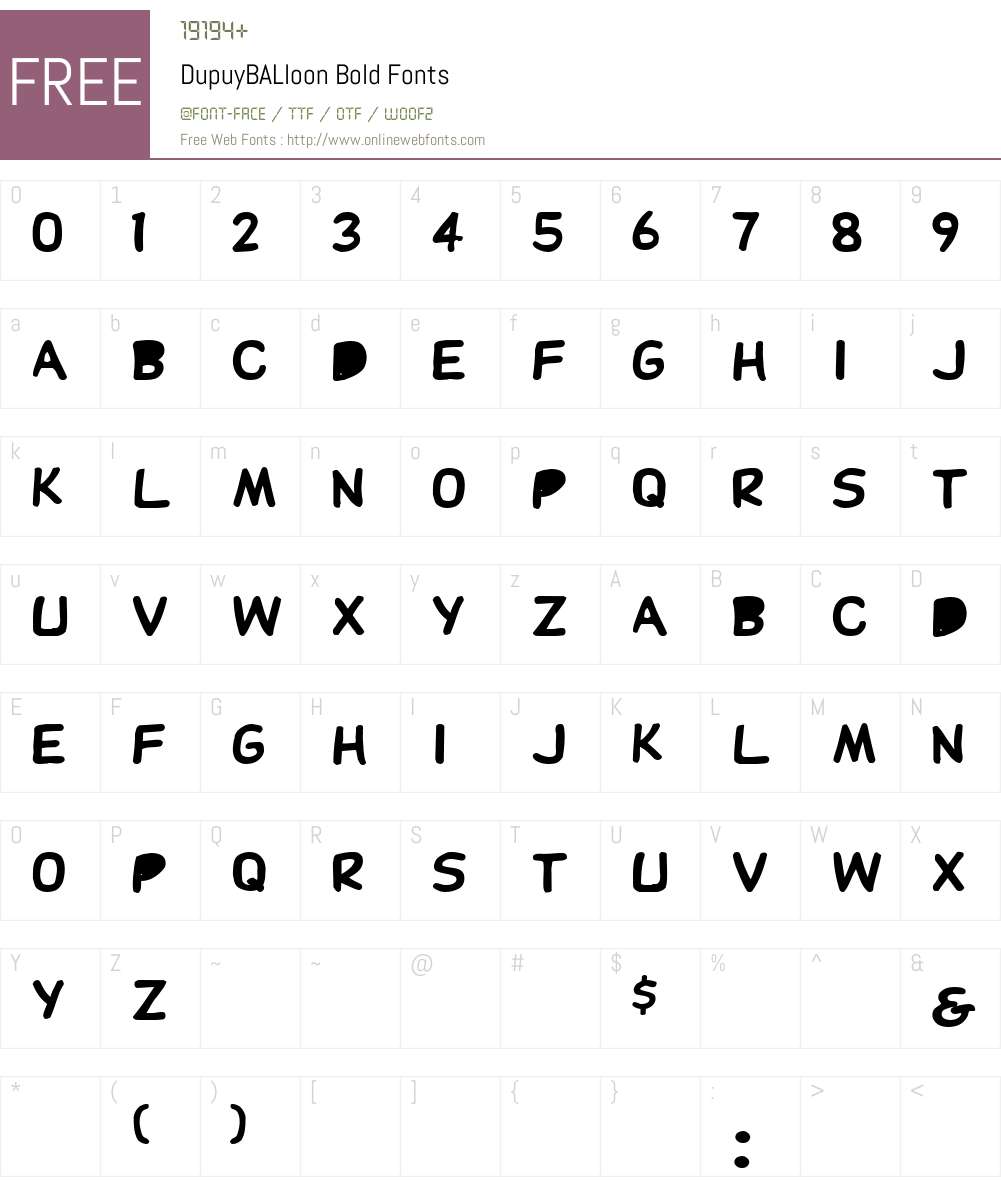 DupuyBALloon Font Screenshots