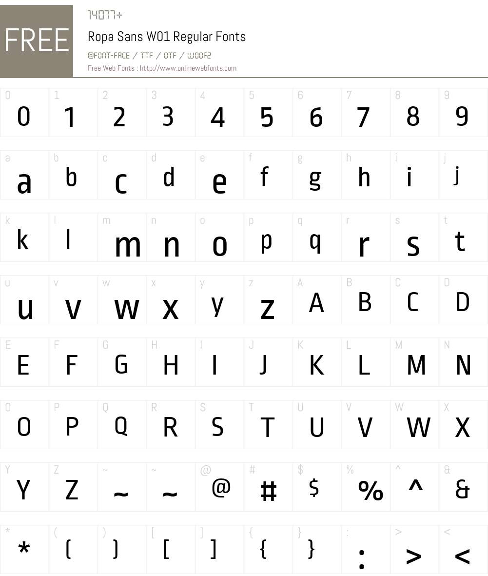 RopaSansW01-Regular Font Screenshots