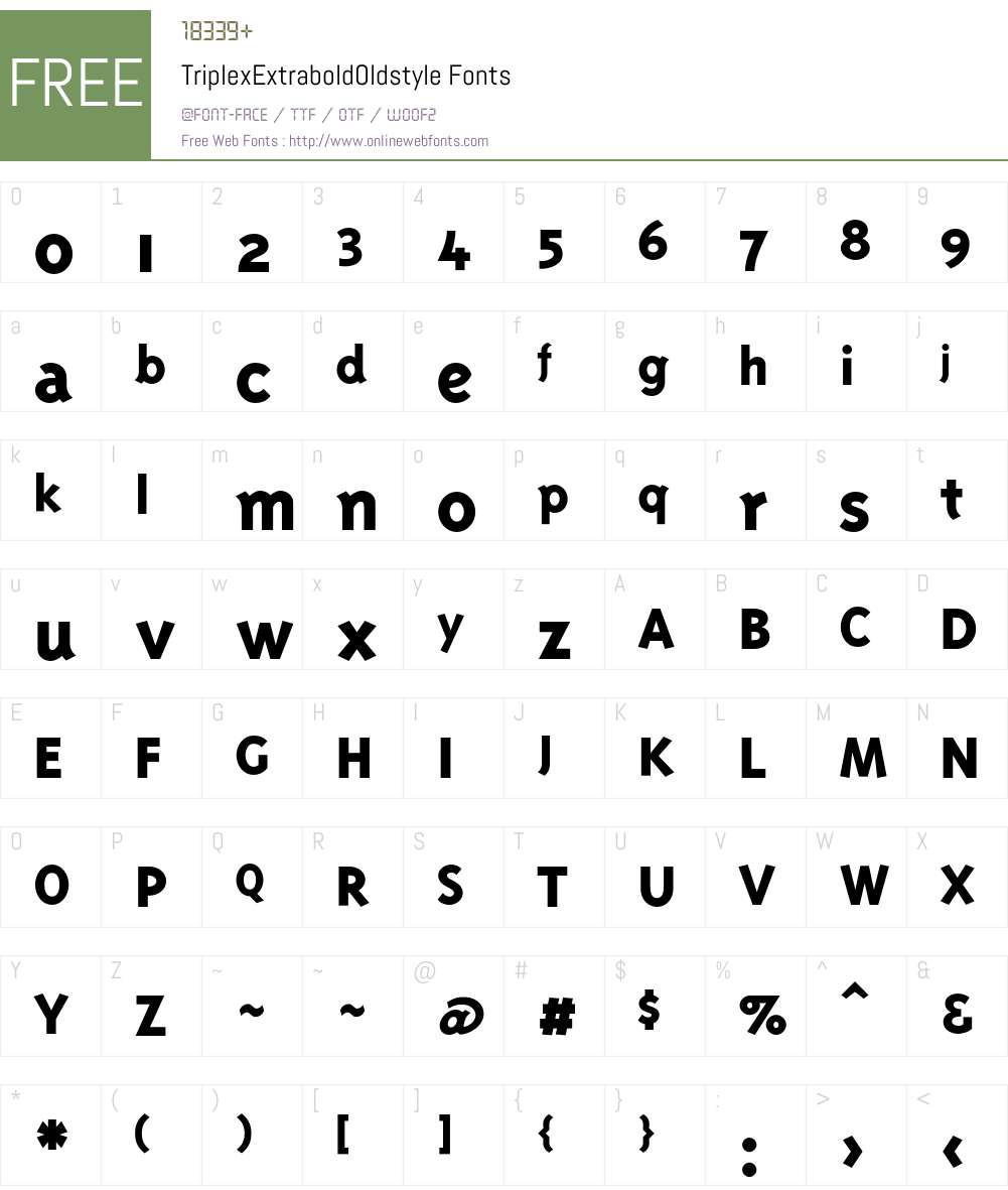 TriplexExtraboldOldstyle Font Screenshots