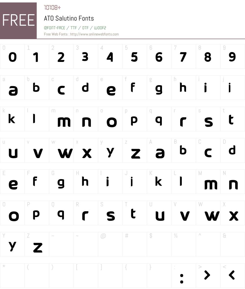 Salutino Font Screenshots