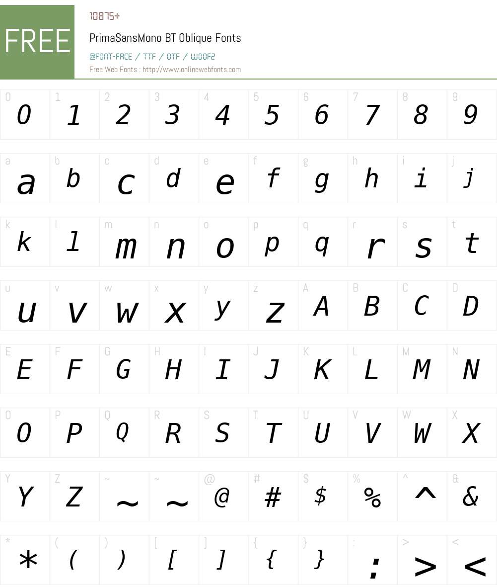PrimaSansMono BT Font Screenshots