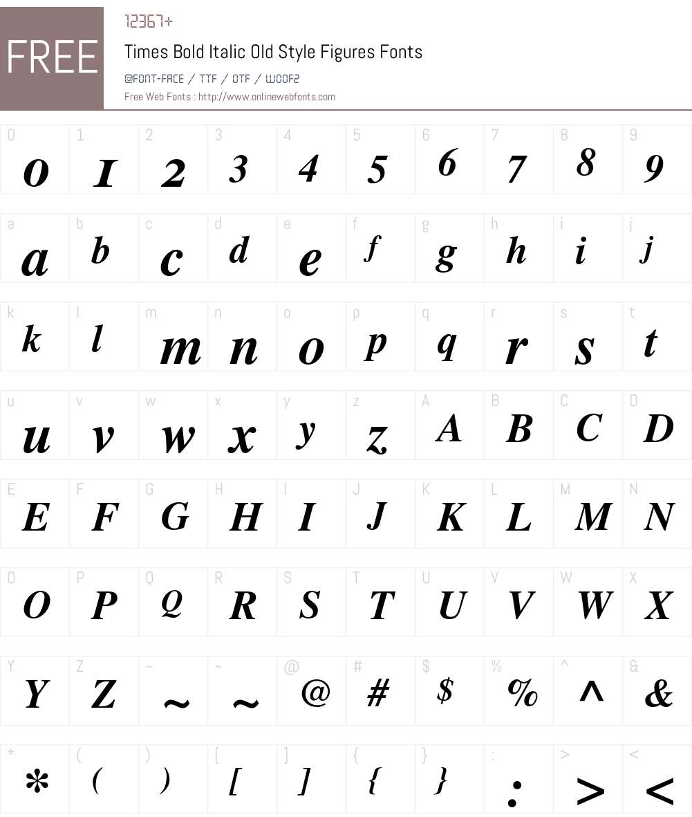 Times Font Screenshots